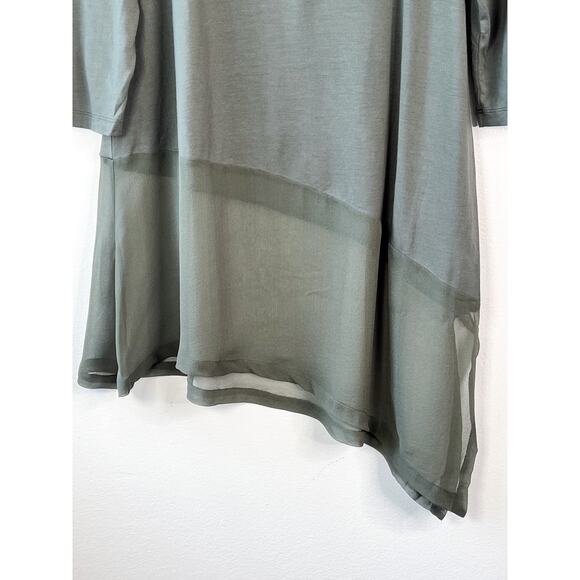 Designer Ruti Petunia Como Top Dress Shirt Olive Green Beetlee US L / 12 NWT - Picture 3 of 13